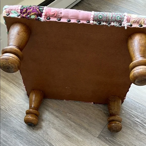 Colorful Patchwork Footstool - Picture 2 of 12